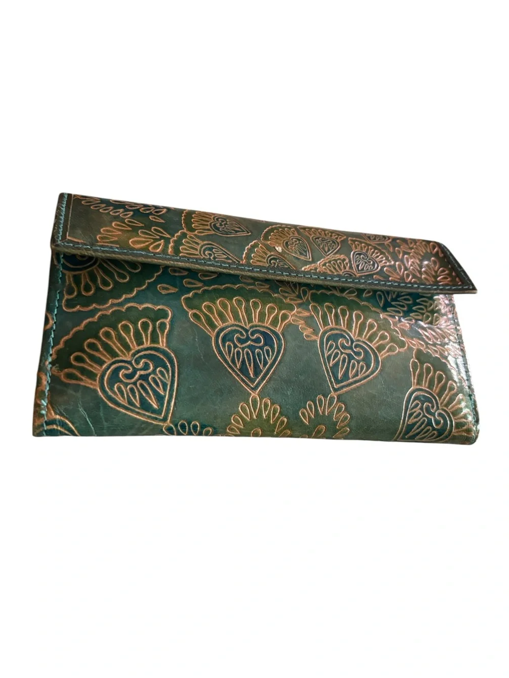 Teal Embossed Leather Journal with Copper Accents - Picture 7 of 7